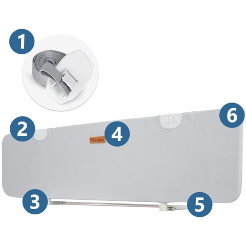 Barierka ochronna do łóżka 150 x 44 x 41 cm Nukido szara