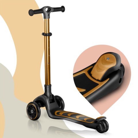 Hulajnoga trójkołowa dla dzieci balansowa siedzisko Nukido Flippo - złota