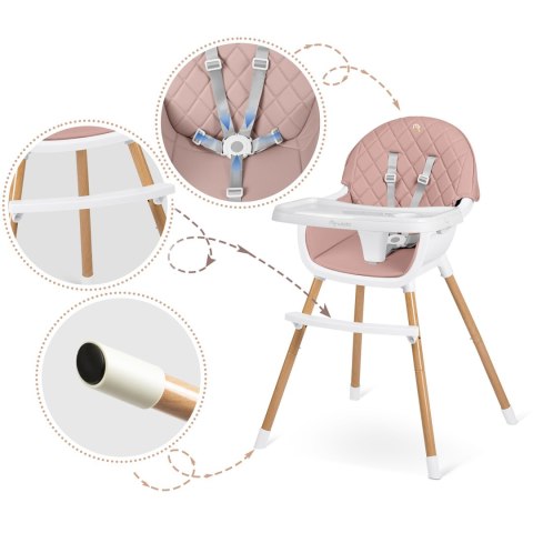 Krzesełko do karmienia Nukido Lilo różowe