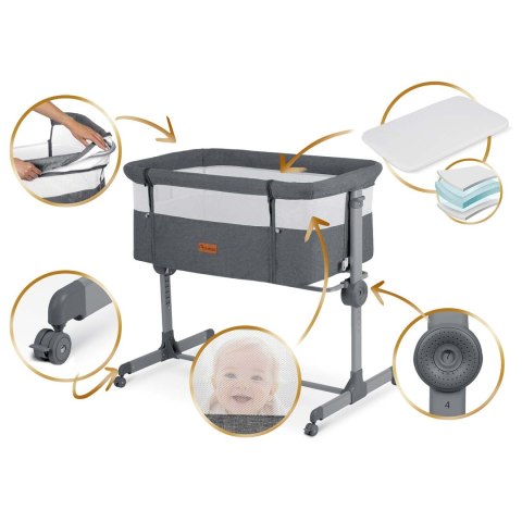 Łóżeczko dziecięce składane turystyczne dostawka Nukido NK-243