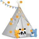 Namiot tipi dla dzieci ze światełkami Nukido - szary