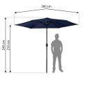 Parasol ogrodowy składany 6 segmentowy 300 cm z pokrowcem Plonos PL-884
