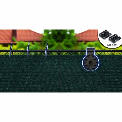 Siatka cieniująca 1,5x25m 110 g/m2 + 50 zacisków zielona