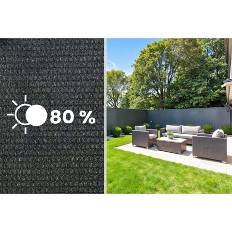 Siatka cieniująca 1,5x25m 110g/m2 + 50 zacisków szara