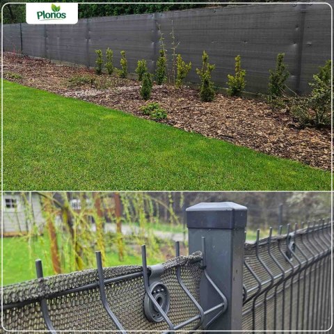 Siatka cieniująca 1,5x25m 140g/m2 + 50 zacisków szara