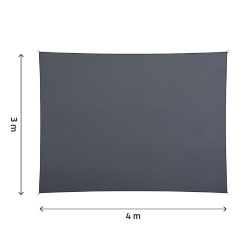Żagiel przeciwsłoneczny prostokątny 3x4m Plonos PL-885 szary