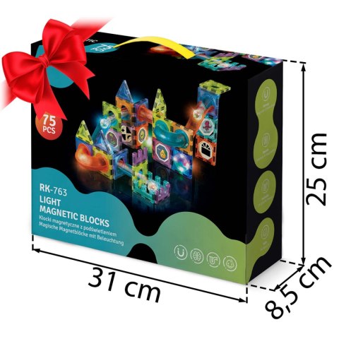 Klocki magnetyczne z podświetleniem RK-763 Ricokids