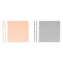 Duża mata piankowa puzzle Ricokids 180x180cm 9 szt szaro-brzoskwiniowa