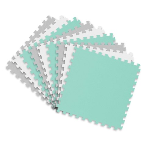 Duża mata piankowa puzzle Ricokids 180x180cm 9 szt szaro-turkusowa