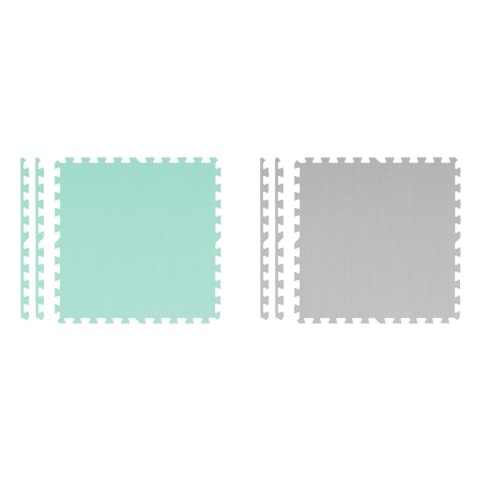 Duża mata piankowa puzzle Ricokids 180x180cm 9 szt szaro-turkusowa