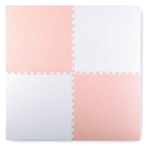 Duża mata piankowa puzzle Ricokids 60x60 cm 4 szt. brzoskwiniowo-biała
