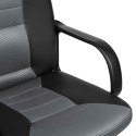 Fotel biurowy skórzany z mikrosiatką 518B czarno-szary