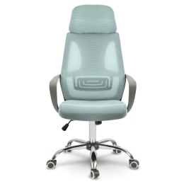 Fotel biurowy z mikrosiatką Praga - jasnoniebieski