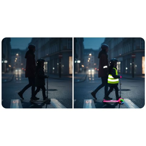 Hulajnoga trójkołowa dla dzieci balansowa świecąca w ciemności Ricokids Jelly - różowa