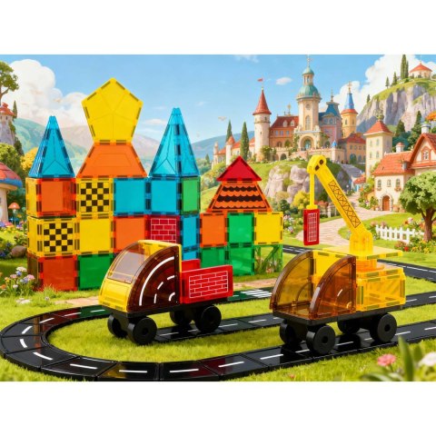Klocki magnetyczne edukacyjne konstrukcyjne 90 szt RK-780 Ricokids