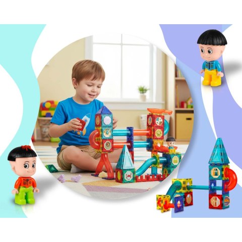 Klocki magnetyczne edukacyjne konstrukcyjne świecące 150 szt RK-782 Ricokids