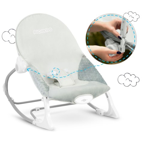 Leżaczek bujaczek z wibracją Ricokids - szary