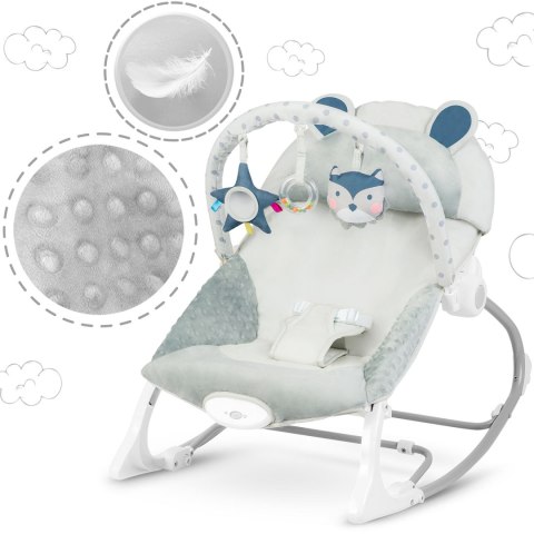 Leżaczek bujaczek z wibracją Ricokids - szary