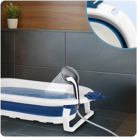 Wanienka składana dla dzieci, niemowląt z wkładką Ricokids RK-286 biało-niebieska