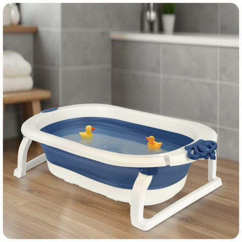 Wanienka składana dla dzieci, niemowląt z wkładką Ricokids RK-286 biało-niebieska