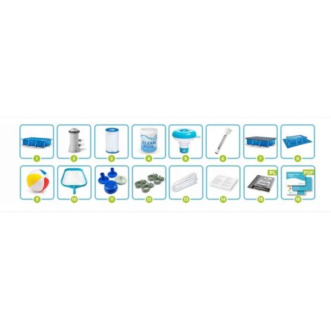 Basen ogrodowy stelażowy 300 x 200 x 75 cm 15w1 INTEX 28272