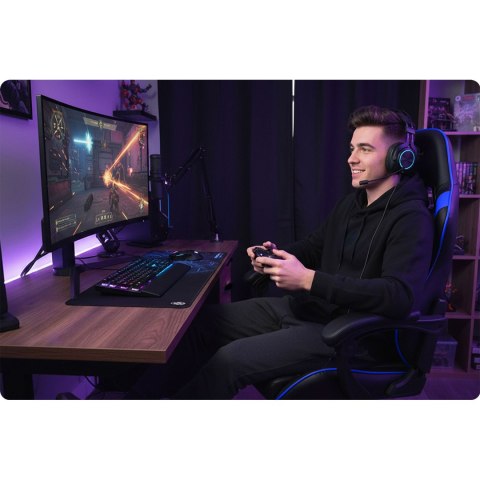 Fotel gamingowy Sofotel Draknor II czarno-niebieski