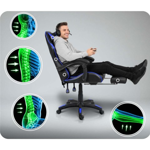 Fotel gamingowy Sofotel Draknor II czarno-niebieski