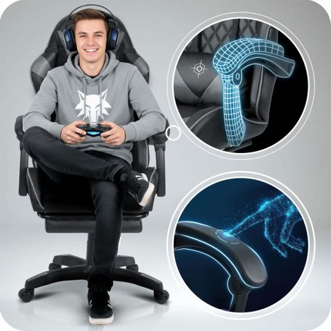 Fotel gamingowy Sofotel Draknor II czarno-szary