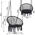 Fotel ogrodowy wiszący huśtawka BOHO czarny