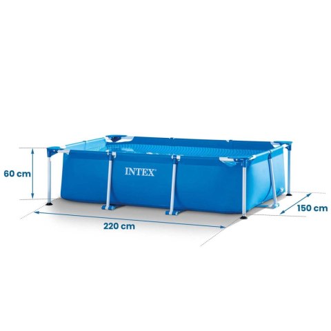 Basen ogrodowy stelażowy 220 x 150 x 60 cm 15w1 INTEX 28270