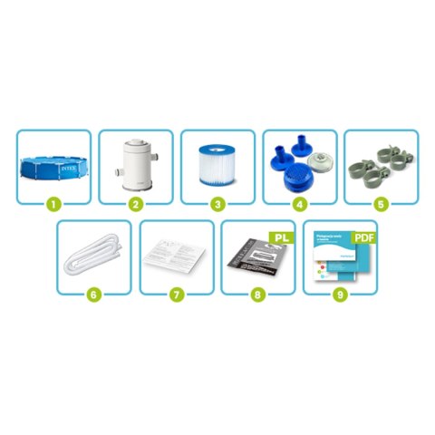Basen ogrodowy stelażowy 305 x 76 cm 9w1 INTEX 28202