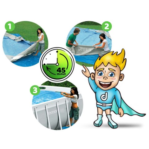 Basen ogrodowy stelażowy 400 x 200 x 100 cm 4w1 INTEX 26788