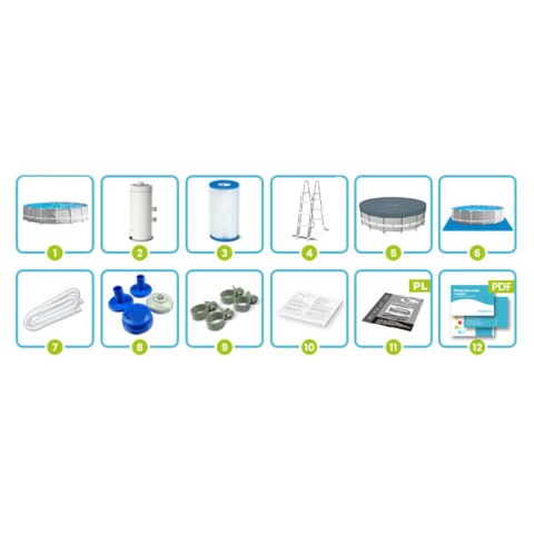 Basen ogrodowy stelażowy 457 x 107 cm 12w1 INTEX 26724