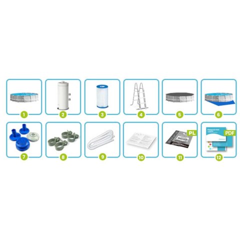 Basen ogrodowy stelażowy 427 x 107 cm 12w1 INTEX 26720