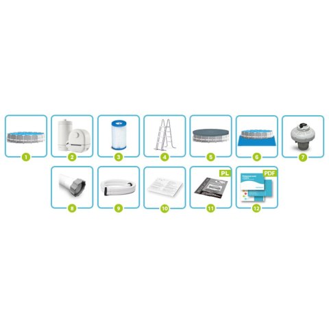 Basen ogrodowy stelażowy 610 x 132 cm 12w1 INTEX 26756