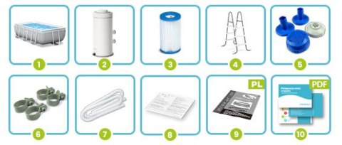 Basen ogrodowy stelażowy Prism Frame 300 x 175 x 80 cm 4w1 INTEX 26784