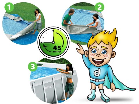 Basen ogrodowy stelażowy Prism Frame 300 x 175 x 80 cm 4w1 INTEX 26784