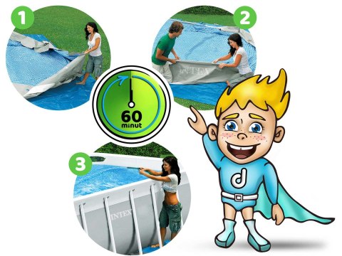 Basen ogrodowy stelażowy Prism Frame 488 x 244 x 107 cm 6w1 INTEX 26792