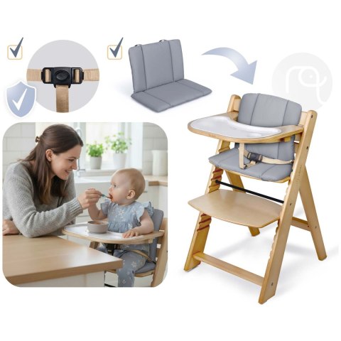 Drewniane krzesełko do karmienia Nukido Nelo