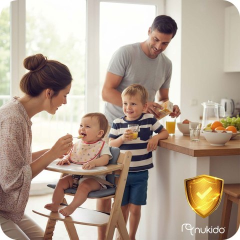 Drewniane krzesełko do karmienia Nukido Nelo