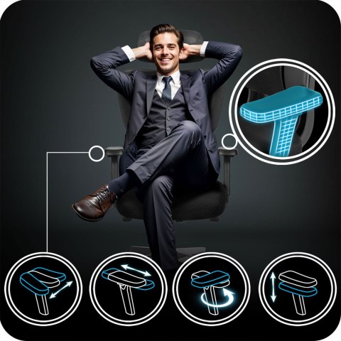 Fotel biurowy z mikrosiatką Sofotel Talin - czarny