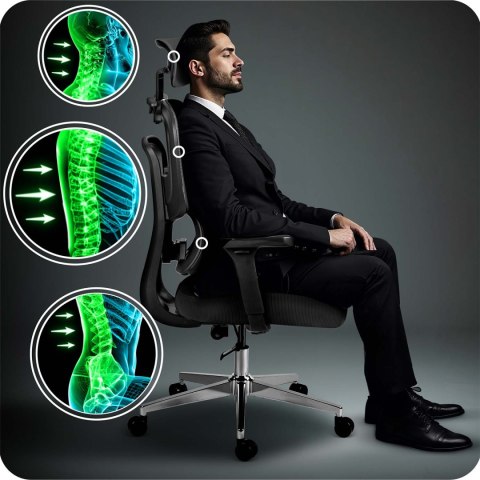 Fotel biurowy z mikrosiatką Sofotel Talin - czarny