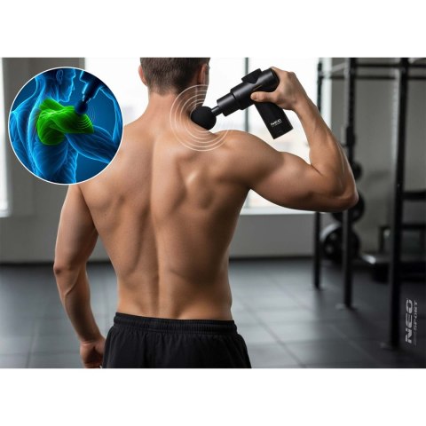 Pistolet do masażu ciała masażer 6 nakładek NS-504 Neo-sport czarny