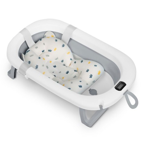 Wanienka składana dla dzieci, niemowląt z termometrem i wkładką Ricokids RK-287 biało-szara
