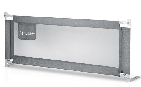 Barierka ochronna do łóżka zabezpieczająca bramka blokada 180 cm Nukido NK-227 szara