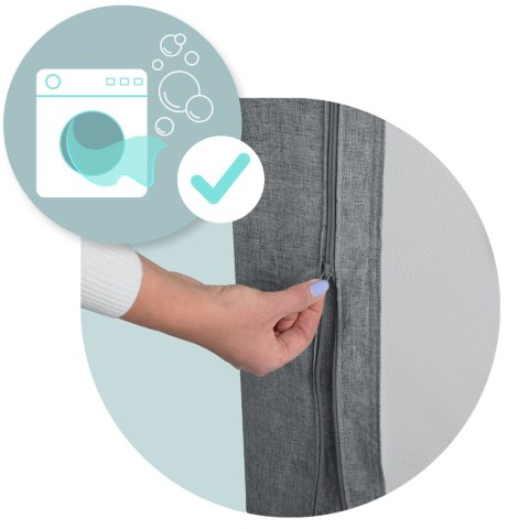 Barierka ochronna do łóżka zabezpieczająca bramka blokada 180 cm Nukido NK-227 szara