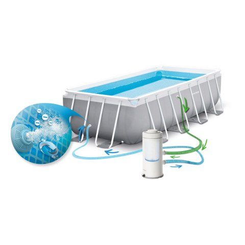 Basen ogrodowy stelażowy 400 x 200 x 122 cm 10w1 INTEX 26790