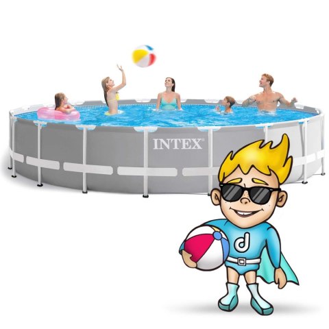 Basen ogrodowy stelażowy 610 x 132 cm 21w1 INTEX 26756 + hulajnoga GRATIS