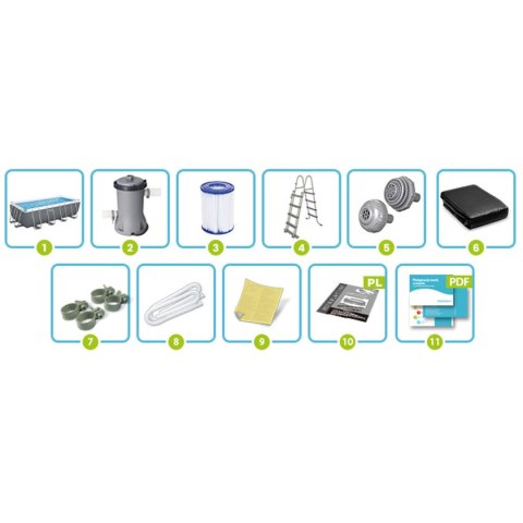 Basen stelażowy ogrodowy 488 x 244 x 122 cm 12w1 Bestway 56670