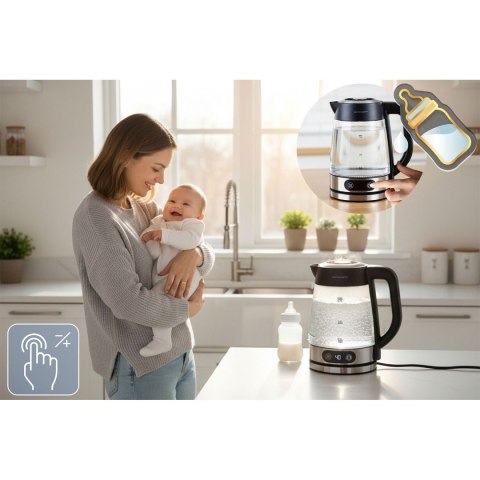 Czajnik elektryczny szklany z regulacją temperatury 1,8l 2200W Berdsen BD-715